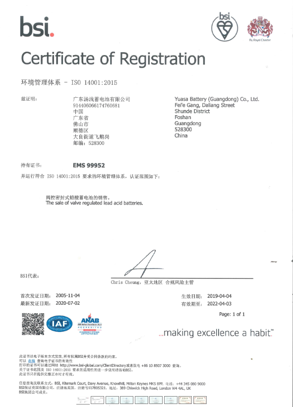 ISO14001 2015-2020
